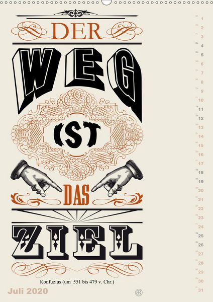 Produktbild: Die sch&ouml;nsten Lebensweisheiten Typo - Kalender (Premium, hochwertiger DIN A2 Wandkalender 2020, Kunstdruck in Hochglanz)