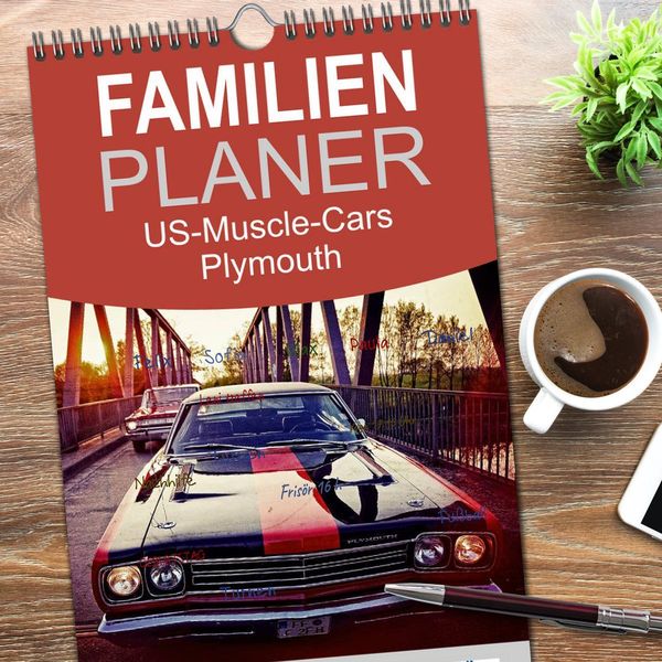 Produktbild: Familienplaner 2026 - US-Muscle-Cars - Plymouth mit 5 Spalten (Wandkalender, 21 x 45 cm) CALVENDO