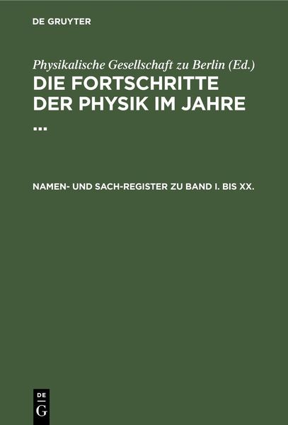 Produktbild: Namen- und Sach-Register zu Band I. bis XX.