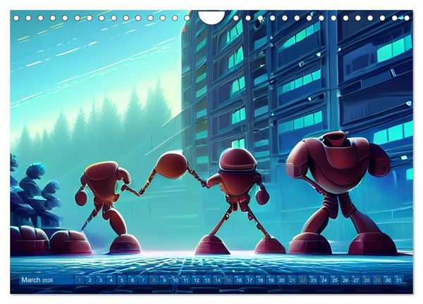 Produktbild: Robots (Wall Calendar 2026 DIN A4 landscape), CALVENDO 12 Month Wall Calendar