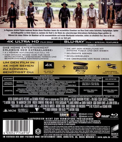 Produktbild: Die glorreichen Sieben (4K Ultra HD) (+ Blu-ray 2D)