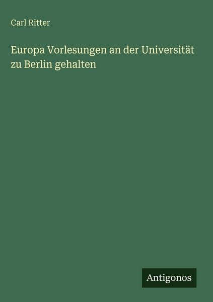 Produktbild: Europa Vorlesungen an der Universit&auml;t zu Berlin gehalten