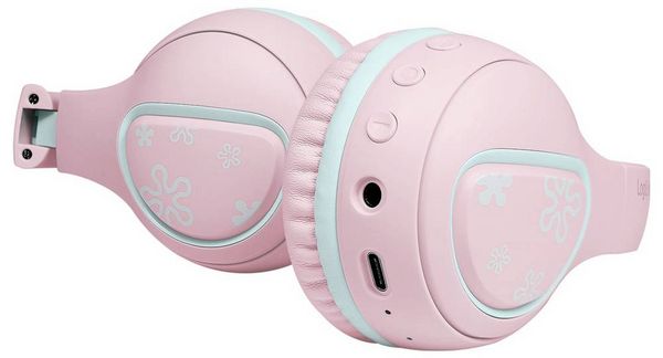 Produktbild: LogiLink BT0073P On Ear Headset Bluetooth&reg;, kabelgebunden Rosa, Hellblau Faltbar, Lautst&auml;rkebegrenzung