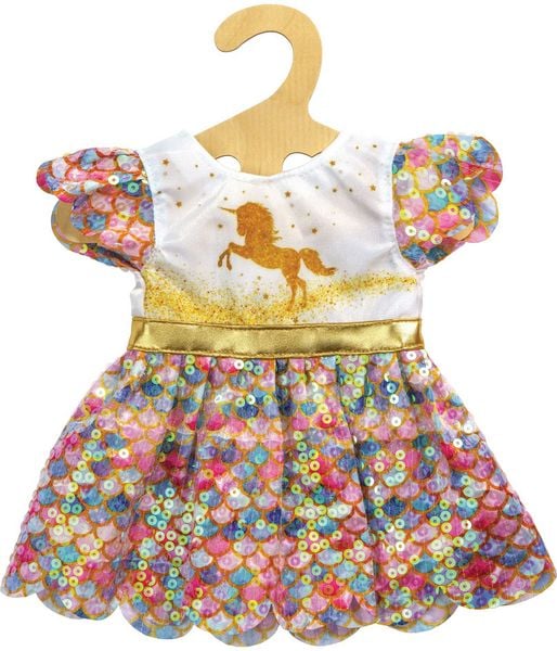 Produktbild: Puppen-Glitzerkleid ''Einhorn Goldy'', Gr. 28-35 cm