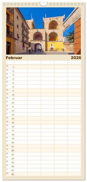 Produktbild: Familienplaner 2026 - Zauberhaftes Valencia mit 5 Spalten (Wandkalender, 21 x 45 cm) CALVENDO