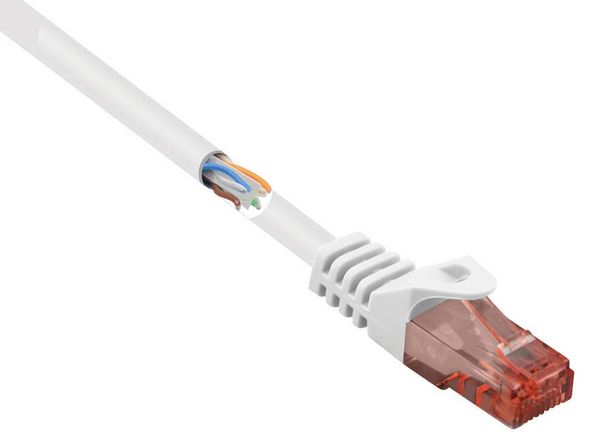 Renkforce RF-5044028 RJ45 Patchkabel CAT 6 U/UTP 5.00 m Weiß mit Rastnasenschutz, Halogenfrei 1 St.