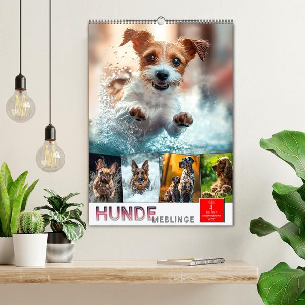 Produktbild: Hunde Lieblinge (Wandkalender 2026 DIN A2 hoch), CALVENDO Monatskalender
