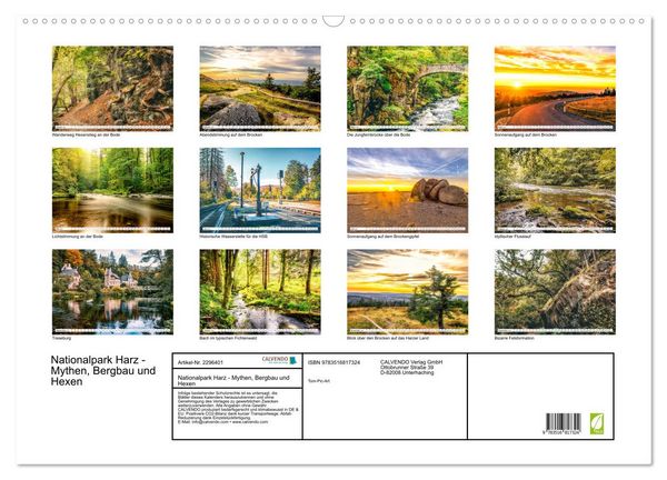Produktbild: Nationalpark Harz - Mythen, Bergbau und Hexen (Wandkalender 2027 DIN A2 quer), CALVENDO Monatskalender
