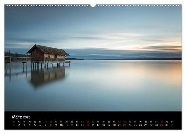 Produktbild: silent minutes - Lichtstimmungen im 5-Seen-Land (Wandkalender 2026 DIN A2 quer), CALVENDO Monatskalender