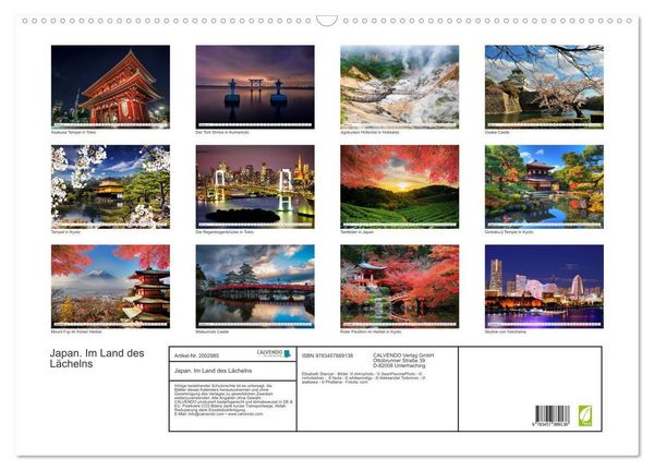 Produktbild: Japan. Im Land des L&auml;chelns (Wandkalender 2026 DIN A2 quer), CALVENDO Monatskalender