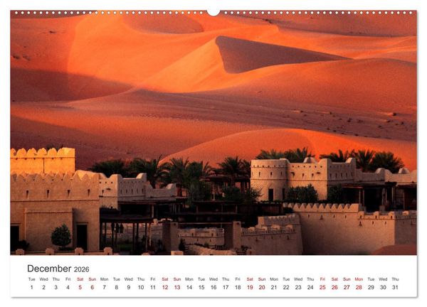 Produktbild: Desert dunes in Abu Dhabi (High Quality Premium Wall Calendar 2026 DIN A2 landscape),CALVENDO 12 Month Wall Calendar
