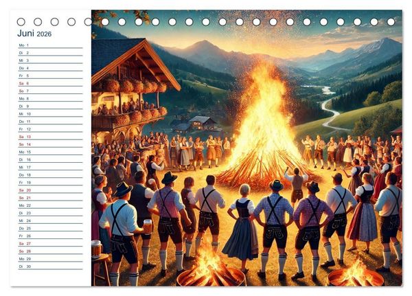Produktbild: Boarisch durchs Jahr - Feste Br&auml;uche und Lebenslust (Tischkalender 2026 DIN A5 quer), CALVENDO Monatskalender