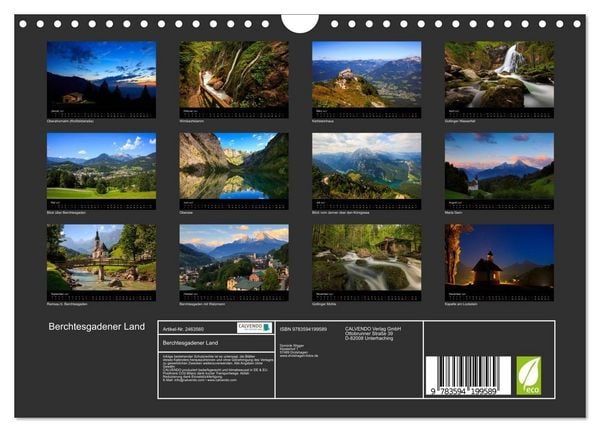 Produktbild: Berchtesgadener Land (Wandkalender 2027 DIN A4 quer), CALVENDO Monatskalender