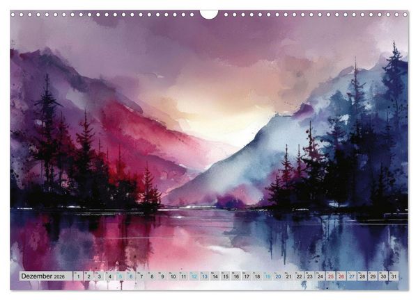 Produktbild: Farbige Bergwelten (Wandkalender 2026 DIN A3 quer), CALVENDO Monatskalender