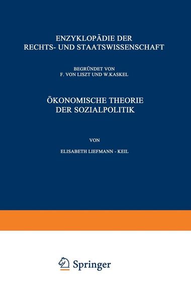 Produktbild: &Ouml;konomische Theorie der Sozialpolitik