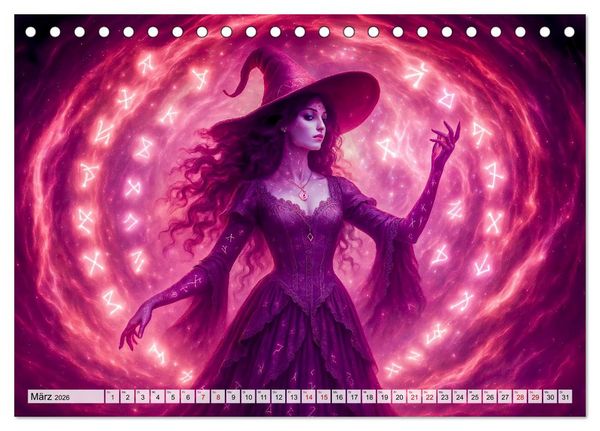 Produktbild: Mystische Hexen - Magische Frauen und finstere N&auml;chte (Tischkalender 2026 DIN A5 quer), CALVENDO Monatskalender