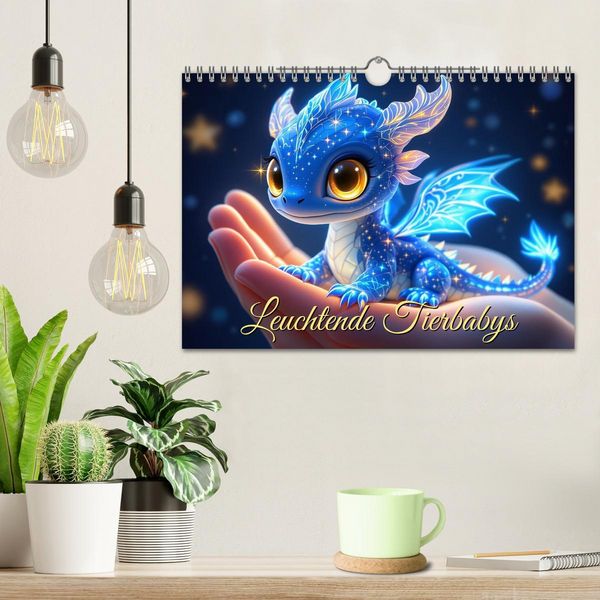 Produktbild: Leuchtende Tierbabys (Wandkalender 2026 DIN A4 quer), CALVENDO Monatskalender