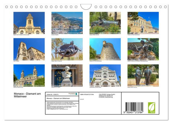 Produktbild: Monaco - Diamant am Mittelmeer (Wandkalender 2026 DIN A4 quer), CALVENDO Monatskalender