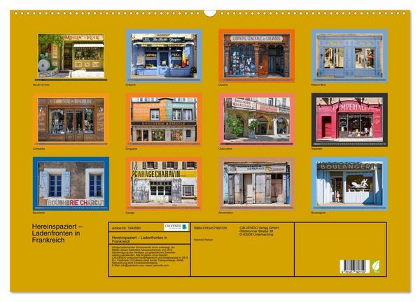 Produktbild: Hereinspaziert &ndash; Ladenfronten in Frankreich (Wandkalender 2026 DIN A2 quer), CALVENDO Monatskalender