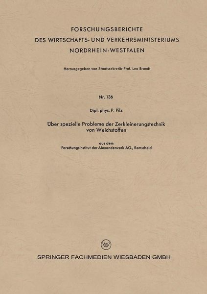 Produktbild: &Uuml;ber spezielle Probleme der Zerkleinerungstechnik von Weichstoffen