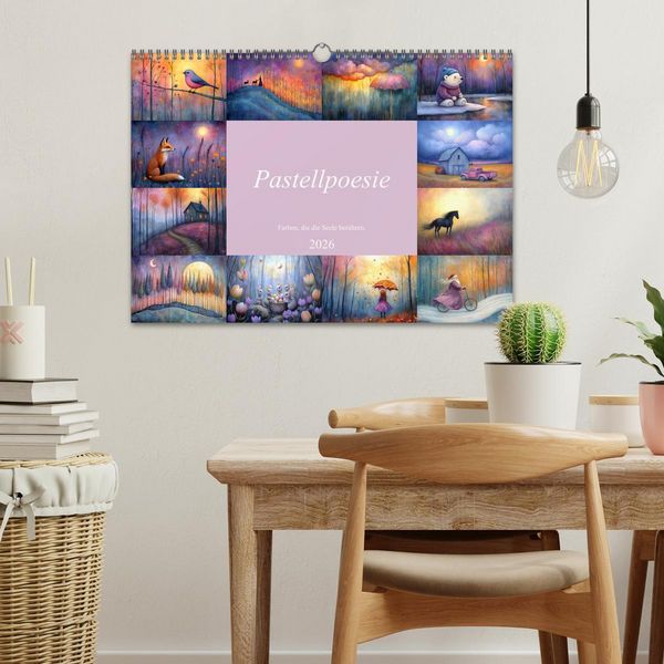 Produktbild: Pastellpoesie &ndash; Farben, die die Seele ber&uuml;hren (Wandkalender 2026 DIN A3 quer), CALVENDO Monatskalender