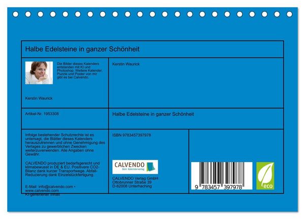 Produktbild: Halbe Edelsteine in ganzer Sch&ouml;nheit (Tischkalender 2026 DIN A5 quer), CALVENDO Monatskalender