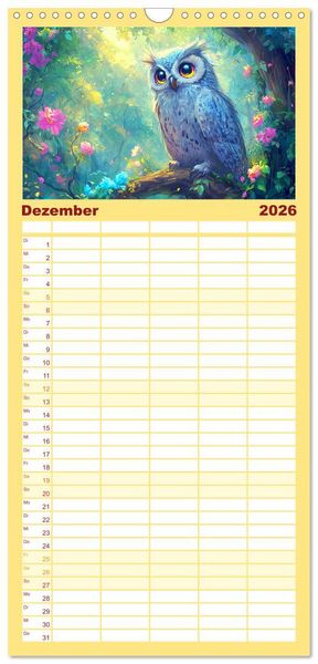 Produktbild: Familienplaner 2026 - Willkommen im Wunderwald. Zauberhafte Abenteuer mit tierischen Freunden mit 5 Spalten (Wandkalender, 21 x 45 cm) CALVENDO