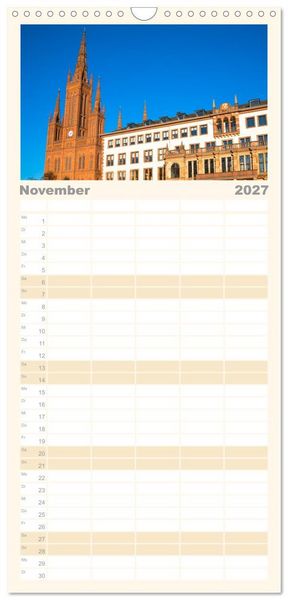 Produktbild: Familienplaner 2027 - Daheim in Wiesbaden mit 5 Spalten (Wandkalender, 21 x 45 cm) CALVENDO