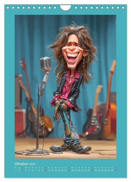 Produktbild: Rock-Rhythmus. Karikaturen zwischen Kunst und Kult (Wandkalender 2027 DIN A4 hoch), CALVENDO Monatskalender