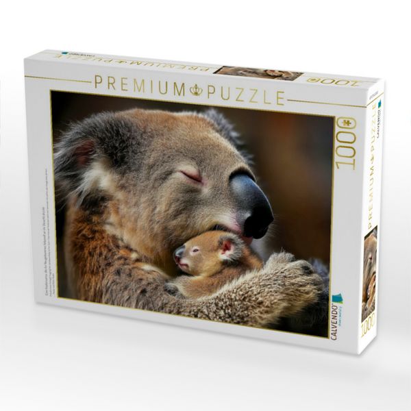 Produktbild: CALVENDO Puzzle Eine Koalamama, die ihr Neugeborenes liebevoll an ihr Gesicht dr&uuml;ckt | 1000 Teile Lege-Gr&ouml;&szlig;e 64x48cm Foto-Puzzle f&uuml;r gl&uuml;ckliche Stunde