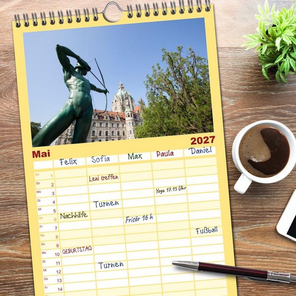 Produktbild: Familienplaner 2027 - Hannover - Momente einer Reise mit 5 Spalten (Wandkalender, 21 x 45 cm) CALVENDO