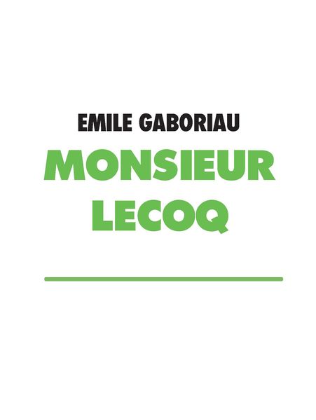 Produktbild: Monsieur Lecoq