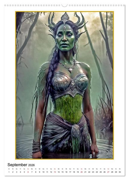 Produktbild: Fantasy-Frauenfiguren (Wandkalender 2026 DIN A2 hoch), CALVENDO Monatskalender