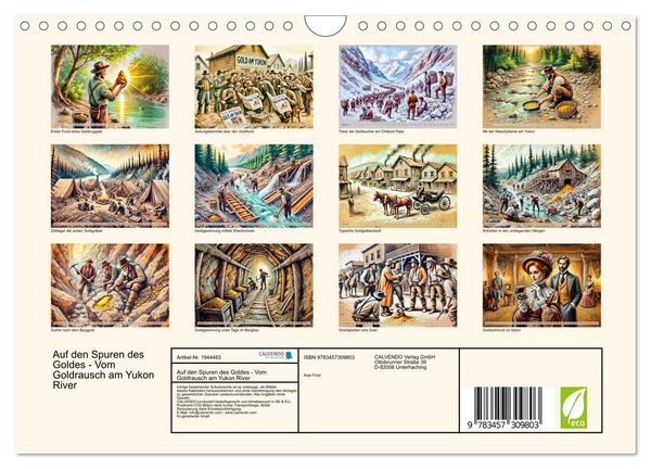 Produktbild: Auf den Spuren des Goldes - Vom Goldrausch am Yukon River (Wandkalender 2026 DIN A4 quer), CALVENDO Monatskalender