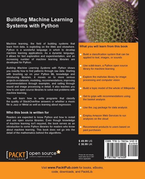 Produktbild: Building Machine Learning Systems with Python