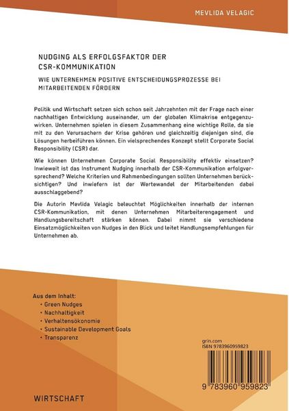 Produktbild: Nudging als Erfolgsfaktor der CSR-Kommunikation. Wie Unternehmen positive Entscheidungsprozesse bei Mitarbeitenden f&ouml;rdern