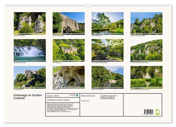 Produktbild: Unterwegs im Gro&szlig;en Lautertal (Wandkalender 2026 DIN A2 quer), CALVENDO Monatskalender