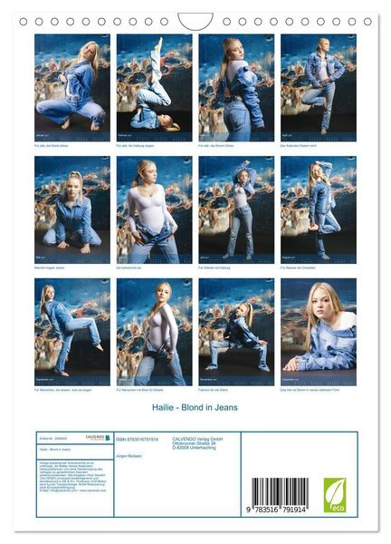 Produktbild: Hailie - Blond in Jeans (Wandkalender 2027 DIN A4 hoch), CALVENDO Monatskalender