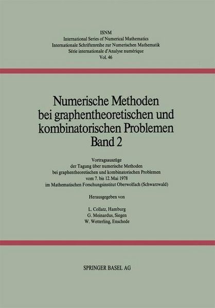 Produktbild: Numerische Methoden bei graphentheoretischen und kombinatorischen Problemen