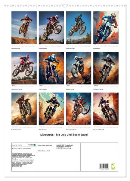 Produktbild: Motocross - Mit Leib und Seele dabei (Wandkalender 2026 DIN A2 hoch), CALVENDO Monatskalender