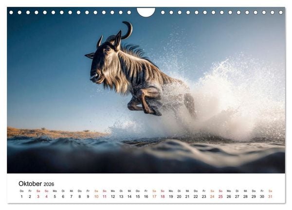 Produktbild: Gnus - die gro&szlig;en Wanderer (Wandkalender 2026 DIN A4 quer), CALVENDO Monatskalender