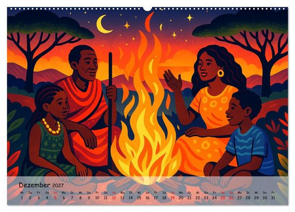 Produktbild: AFRIKA VIBES &ndash; Zw&ouml;lf Bilder voll Stolz, Leben und Licht (hochwertiger Premium Wandkalender 2027 DIN A2 quer), Kunstdruck in Hochglanz