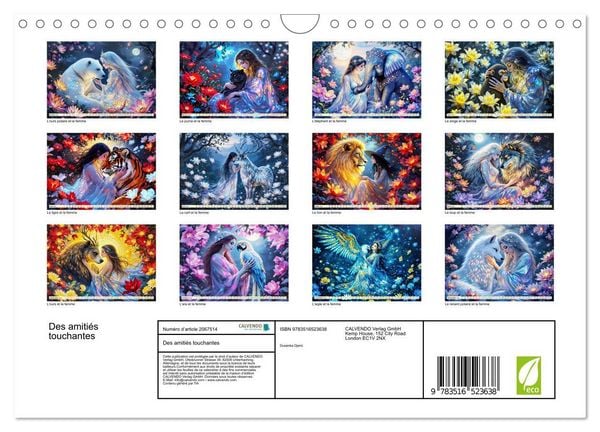 Produktbild: Des amiti&eacute;s touchantes (Calendrier mural 2026 DIN A4 vertical), CALVENDO calendrier mensuel