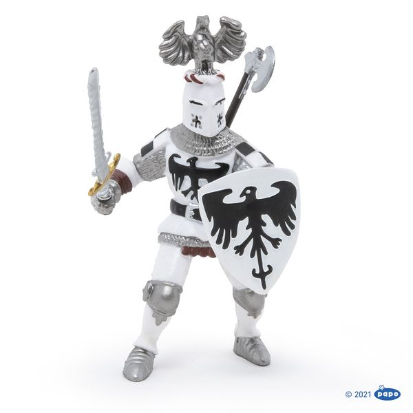 Produktbild: Spielfigur Ritter mit Adlerhelm wei&szlig; 7cm