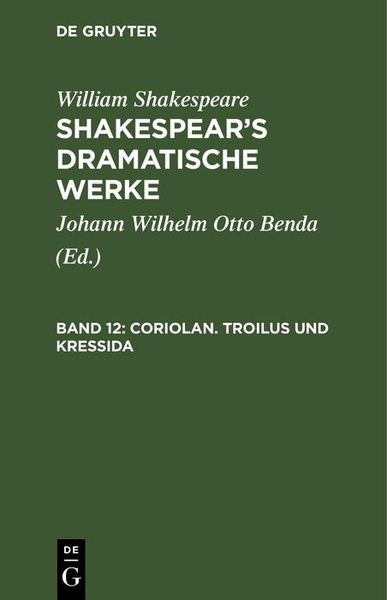 Produktbild: Coriolan. Troilus und Kressida