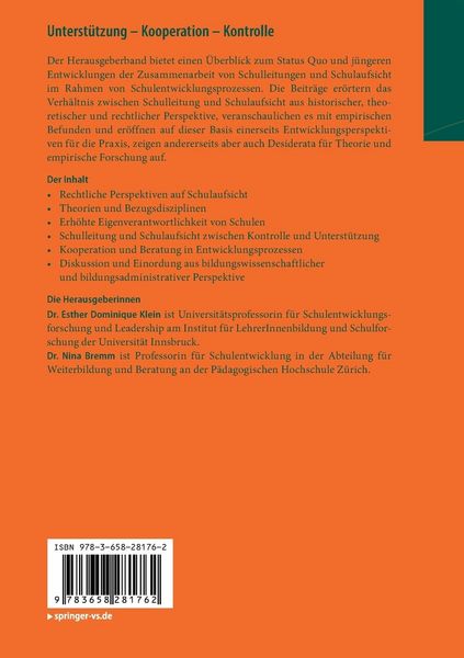 Produktbild: Unterst&uuml;tzung &ndash; Kooperation &ndash; Kontrolle