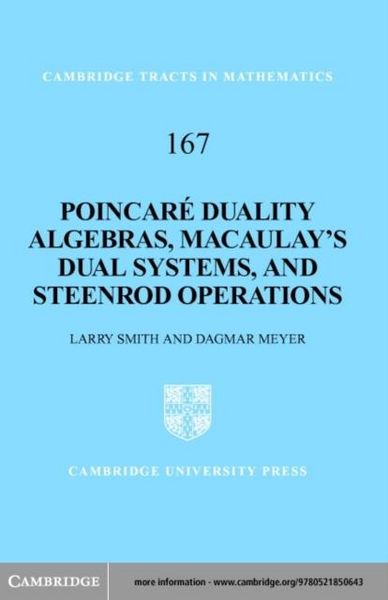 Produktbild: Poincare Duality Algebras, Macaulay's Dual Systems, and Steenrod Operations