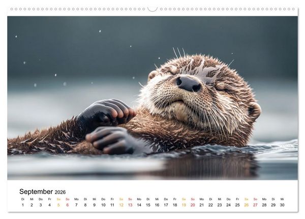 Produktbild: Wilde Heimat - Fischotter (hochwertiger Premium Wandkalender 2026 DIN A2 quer), Kunstdruck in Hochglanz
