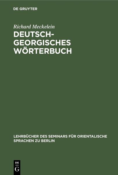 Produktbild: Deutsch-Georgisches W&ouml;rterbuch