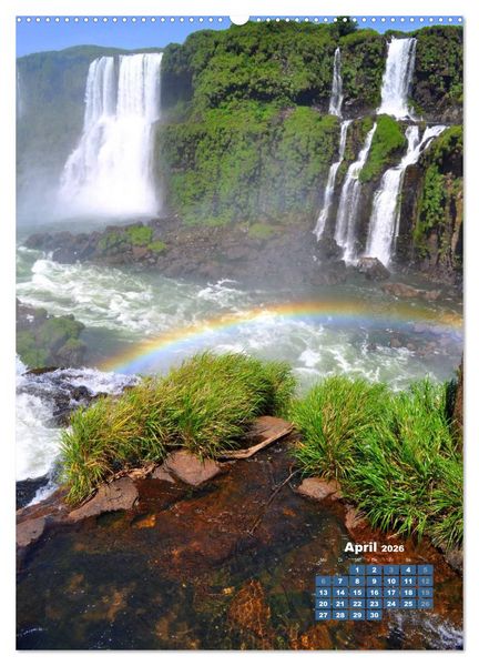 Produktbild: Wasserf&auml;lle S&uuml;damerikas - Iguazu Wasserf&auml;lle (Wandkalender 2026 DIN A2 hoch), CALVENDO Monatskalender